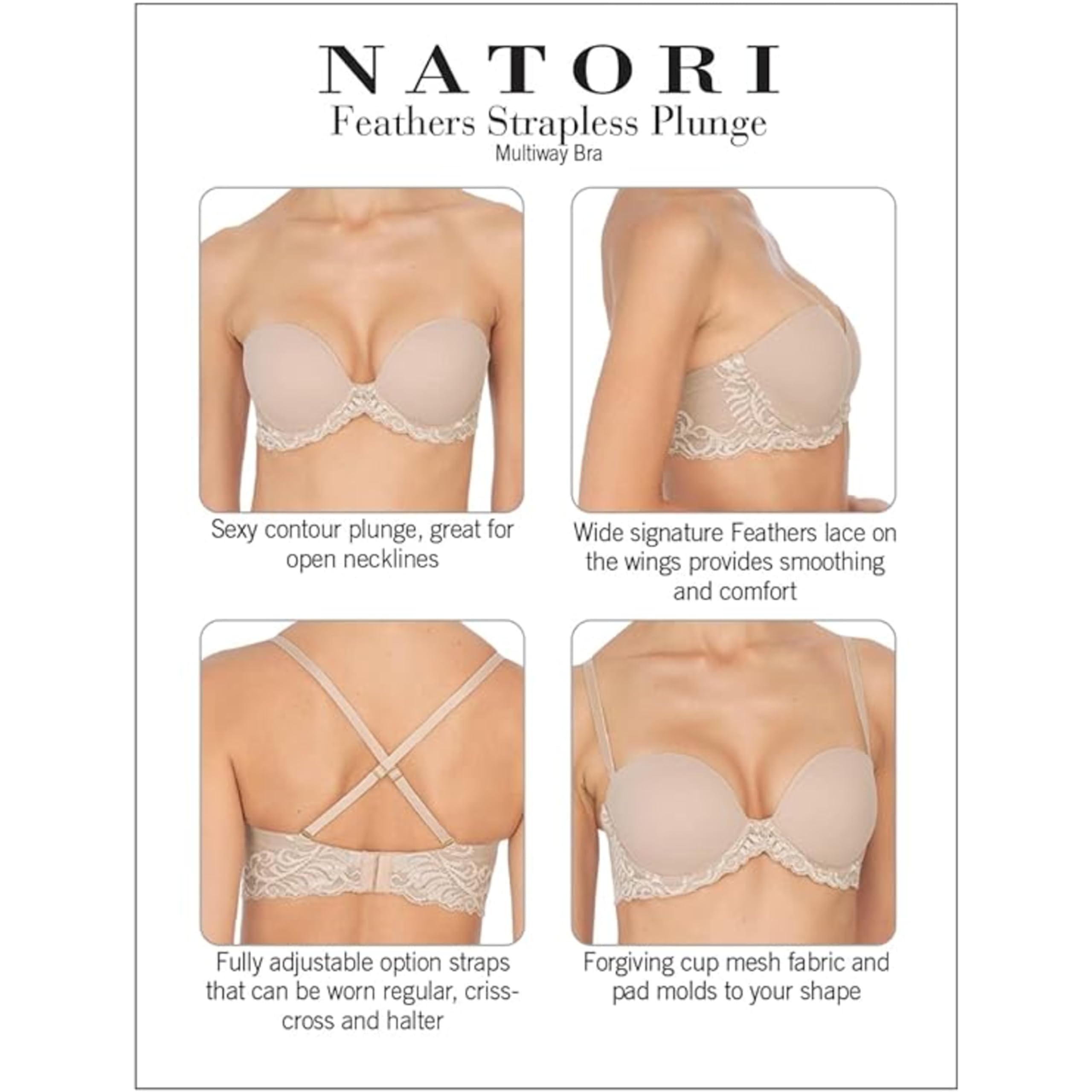 Natori Women's Feathers Strapless Plunge Multiway - Image 6